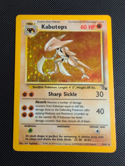 Kabutops 9/62 Fossil Holo Rare - Vintage 1999 WOTC Pokemon Card - MP/HP - Image 1