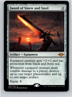 Magic the Gathering Sword of Sinew and Steel Modern Horizons MTG Free Shipping! - Image 1
