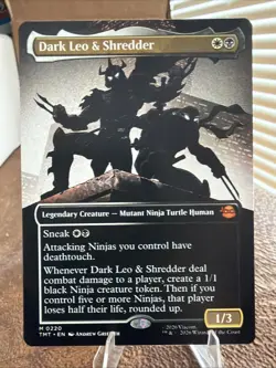 Dark Leo & Shredder Borderless Teenage Mutant Ninja Turtles TMNT Magic MTG NM - Image 1