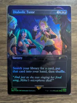 MTG Diabolic Tutor (1592) Rainbow Foil Hatsune Miku Secret Lair Drop NM - Image 1