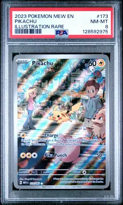 2023 POKEMON MEW EN-151 ILLUSTRATION RARE #173 PIKACHU PSA 8 - Image 1