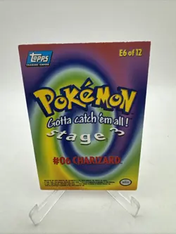 Pokemon TCG Topps Charizard E6 of 12 Movie Edition Holo Foil Blue Logo 1999 Rare - Image 5