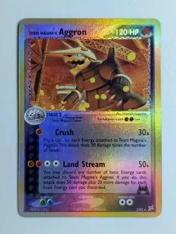 Damaged 2004 Pokemon EX Team Magma vs Team Aqua Aggron 7/95 Reverse Holo Rare - Image 1