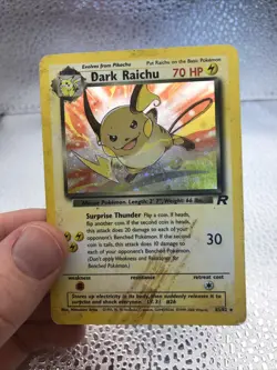 Pokemon English Dark Raichu Holo TCG Card 83/82 Secret Rare 2000 WOTC Rocket - Image 1