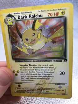 Pokemon English Dark Raichu Holo TCG Card 83/82 Secret Rare 2000 WOTC Rocket - Image 2