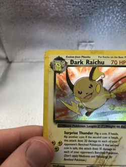 Pokemon English Dark Raichu Holo TCG Card 83/82 Secret Rare 2000 WOTC Rocket - Image 4