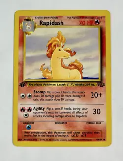 Rapidash 1999 Pokemon Game Jungle 1st Edition Uncommon #44/64 * Light Play - Image 1
