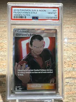 Pokemon 2019 Sun & Moon FA Giovanni’s Exile Hidden Fates 67 PSA 10 - Image 1