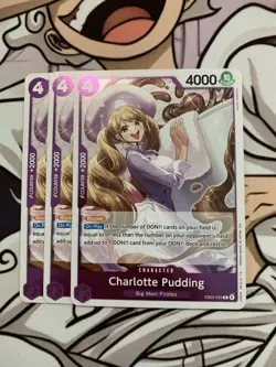 3x One Piece TCG Charlotte Pudding EB03-035 R Foil Heroines Edition English NM - Image 1