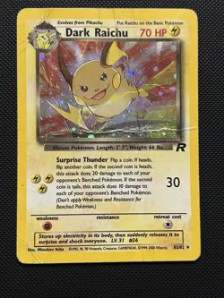 Pokemon TCG Dark Raichu - 83/82 - Team Rocket Holo Rare - Damaged Card - Sticker - Image 1