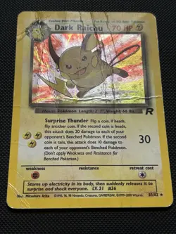 Pokemon TCG Dark Raichu - 83/82 - Team Rocket Holo Rare - Damaged Card - Sticker - Image 2