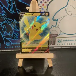 PIKACHU V SWSH198 POKEMON PROMO CARD FULL ART HOLO RARE. Near Mint - Image 1