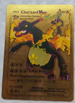 CHARIZARD VMAX GIGANTAMAX GOLD FOIL FAN ART DISPLAY POKEMON CARD SV107/SV122 - Image 3