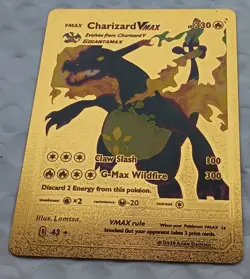 CHARIZARD VMAX GIGANTAMAX GOLD FOIL FAN ART DISPLAY POKEMON CARD SV107/SV122 - Image 4