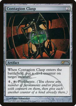 Contagion Clasp (FNM) FOIL Promo HEAVILY PLD Artifact Special MTG CARD ABUGames - Image 1