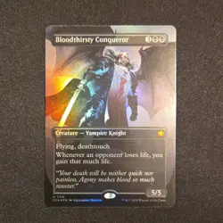 MTG Bloodthirsty Conqueror Full Art Borderless Foil FDN 0318 NM **NO RESERVE** - Image 1