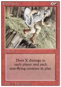 Heavy Play, English MTG Regular Earthquake 3rd Edition Magic the Gathering - Image 1