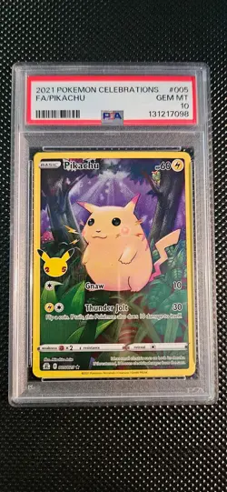 PSA 10 GEM MINT Pikachu 005 Celebrations 25th Full Art 2021 English Pokemon - Image 1