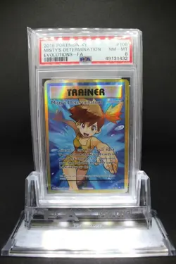 2016 Pokemon XY EVolutions Misty's Determination #108 PSA 8 Mint Full art - Image 1