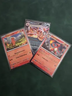 POKEMON TCG CHARMANDER 7 CHARMELEON 8 CHARIZARD EX SVP196 COSMOS HOLO PROMO SET - Image 1