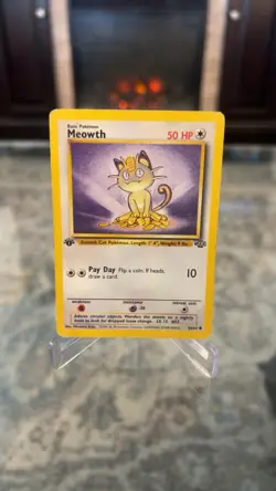 Pokemon TCG Meowth 56/64 Jungle 1st Edition Regular NM/EX - Image 1