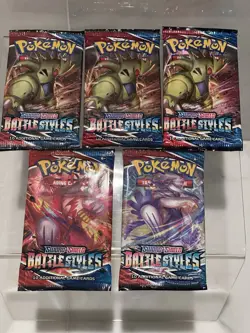 2021 Pokemon Sword & Sword BATTLE STYLES (5/Packs) Factory Sealed 820650808180 - Image 1