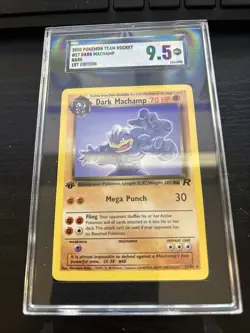 2000 Pokemon Team Rocket First Edition Rare #27 Dark Machamp SGC 9.5 - Image 1