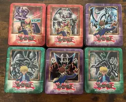 Yu-Gi-Oh 2002 tins (empty). Set Of 6 Vintage Lot! METAL - Image 1