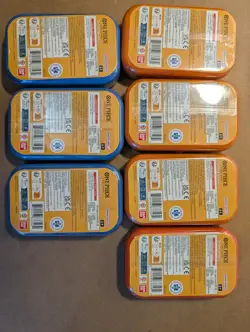7x factory sealed One Piece collector mini Tins (2x dented & pictured) - Image 2