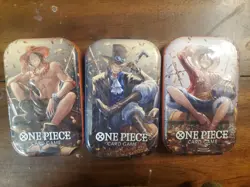 One Piece TCG Tin Pack Set Vol. 2 New Factory Sealed Set Of 3 - Image 1