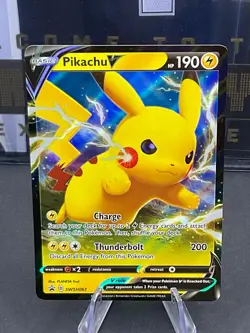 Pikachu V SWSH061 Full Art Holo Card Sword And Shield Pokemon TCG - Image 1