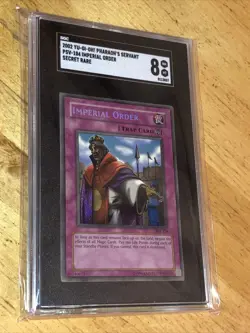 2002 YU-OI-OH! Pharaoh's Servant Imperial Order Secret Rare Card SGC 8 NM-MINT - Image 1
