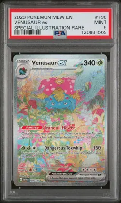 2023 POKEMON MEW EN-151 SPECIAL ILLUSTRATION RARE #198 VENUSAUR EX PSA 9 - Image 1