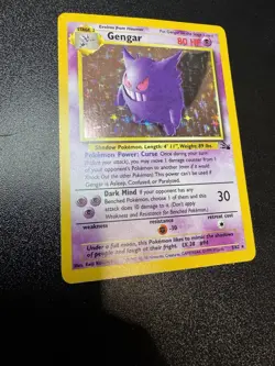 Pokemon Gengar 5/62 Fossil Unlimited Holofoil LP Condition TCG (DMG) - Image 1