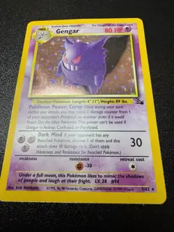 Pokemon Gengar 5/62 Fossil Unlimited Holofoil LP Condition TCG (DMG) - Image 3