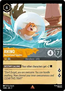 Disney Lorcana TCG - Archazia's Island - Rhino - Motivational Speaker - 1/204 - Image 1