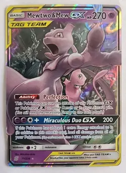 Pokemon Mewtwo & Mew GX 71/236 Unified Minds TAG TEAM Ultra Rare Holo NM - Image 1
