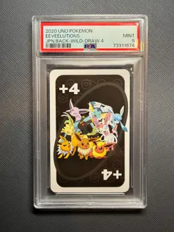 2020 UNO POKEMON JAPANESE BACK-WILD-DRAW 4 EEVEELUTIONS PSA 9 - Image 1