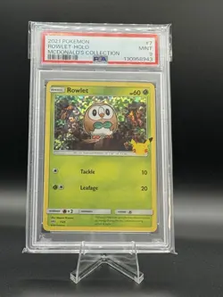 2021 Pokemon McDonald’s Collection Rowlet Holo #7 PSA 9 - Image 1