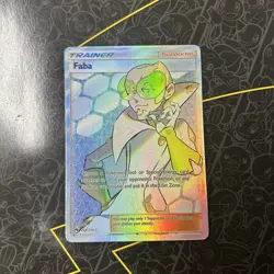 Faba (Full Art Supporter) 208/214 Sm-Lost Thunder Holo Pokemon TCG - Image 1