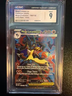 Pokemon TCG Holo Ultra Rare Lucario Mega Evolution 160/132 CGC 9 MINT - Image 1