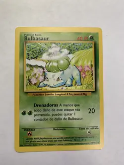 Bulbasaur Pokemon SPANISH 44/102 Base Set Uncommon Card LP - Image 1