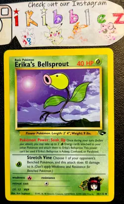 Erika's Bellsprout 38/132 LP Gym Challenge Pokemon Card! - Image 1