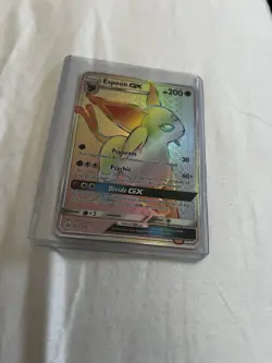 Espeon GX Rainbow Secret Rare Pokemon TCG Card 152/149 Sun & Moon - Image 1