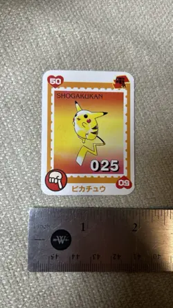 Vintage 1996 Japanese Pokemon Mini Card Shogakukan Stamp Game Pikachu - Image 1