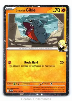 Cynthia's Gible 102/182 - Destined Rivals - Cosmos Holo Pokemon Card - Near Mint - Image 1
