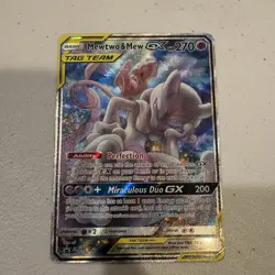 Pokemon Mewtwo & Mew GX SM191 Promo Full Art Holo TAG TEAM Card 270 HP - Image 1