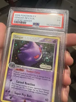 SWIRL PSA 1 2006 Pokemon EX Legend Maker Gengar STAMPED Reverse Holo Foil 5/92 - Image 3