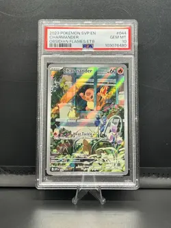 Pokemon Scarlet & Violet Obsidian Flames ETB Promo Holo Charmander 044 PSA 10 - Image 1