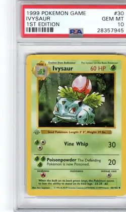 1999 Pokemon Game 1st Edition Ivysaur #30 PSA Gem Mt 10 - Image 1